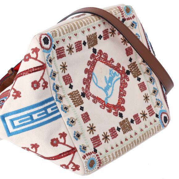 Christian Louboutin Greekaba Small Canvas Tote Bag Shoulder Bag - Picture 6 of 8